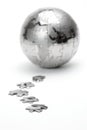 Metal puzzle globe Royalty Free Stock Photo