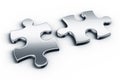 Metal puzzle pieces Royalty Free Stock Photo