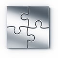 Metal puzzle pieces