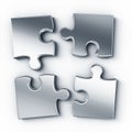 Metal puzzle pieces Royalty Free Stock Photo