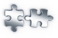 Metal puzzle pieces Royalty Free Stock Photo