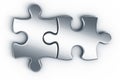 Metal puzzle pieces Royalty Free Stock Photo