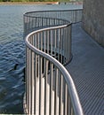 Metal railing by the water