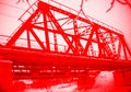 Metal railway bridge infrared