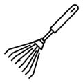 Metal rake icon, outline style