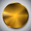 Metal Realistic Button Template Reflective Gold Royalty Free Stock Photo