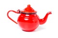 Metal red tea-kettle Royalty Free Stock Photo
