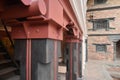 Metal retrofitted on the wooden pillars Royalty Free Stock Photo