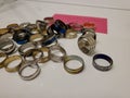 Metal rings in a pile