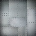 Metal with rivets steel background or texture Royalty Free Stock Photo