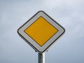Metal Road Sign Rectangular White With Yellow Square