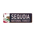 Metal road sign Sequoia National Forest, United States of America, National Park on white, vector illustration Royalty Free Stock Photo
