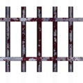 Metal roasted prison thin jail bars. With rust and blood splatters. High resolution pattern Royalty Free Stock Photo