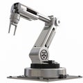 Metal robot arm on white background