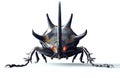 Metal robot insect on white with clipping path