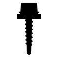 Metal roof screw Mounting profiled corrugated sheeting icon black color vector illustration flat style image Royalty Free Stock Photo