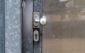 Metal round door handle Royalty Free Stock Photo