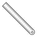 Metal ruler icon, outline style