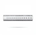 Silver Metallic Ruler Isolated on White Background Royalty Free Stock Photo