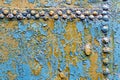 Metal rusty blue with rivets 1