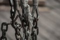 Metal rusty chains. Part of ship equipment Royalty Free Stock Photo