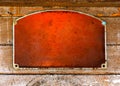 Metal rusty orange plate Royalty Free Stock Photo