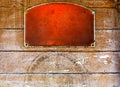 Metal rusty orange plate Royalty Free Stock Photo