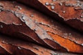 Metal rusty texture of slate sheet seamless pattern. Industrial grunge corroded zinc wavy abstract background.