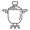 Metal samovar icon, outline style