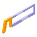 Metal saw icon isometric vector. Wall repair