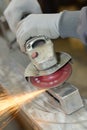 metal sawing close up grinder Royalty Free Stock Photo