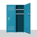 Metal school locker vector illustration isolated on white background Royalty Free Stock Photo