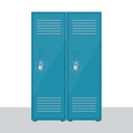 Metal school locker vector illustration isolated on white background Royalty Free Stock Photo