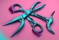 metal scissors hairdressing concept