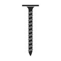 Metal screw vector icon.Black vector icon isolated on white background metal screw. Royalty Free Stock Photo