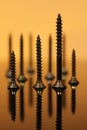 Metal screws macro photo - background Royalty Free Stock Photo