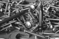 Metal screws, screwdriver bits and wrenches