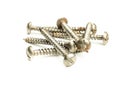 Metal screws on white background Royalty Free Stock Photo