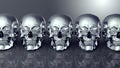 Metal scull isolated on dark background with clipping path