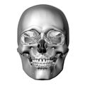 Metal scull isolated on white with clipping path