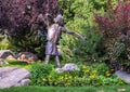 Metal sculpture of an archer in a garden in Edwards, Colorado.