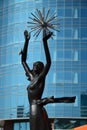 Metal sculpture featuring a dancing girl in Astana