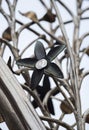 Metal sculpture / public art: Close up detail of a wrought iron sculpted gate. 2