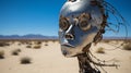 Metal Sculpture Reflecting On Being In The Desert: A Techpunk Masterpiece