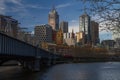 Metal sculptures on Sandridge Bridge, Yarra River, Melbourne Royalty Free Stock Photo