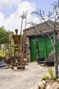 Metal Sculptures in the small village of Pott Shrigley, Cheshire, England. Royalty Free Stock Photo