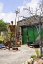 Metal Sculptures in the small village of Pott Shrigley, Cheshire, England. Royalty Free Stock Photo