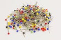 Metal sewing pins heap Royalty Free Stock Photo