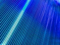 Metal sheet background. Abstract background of blue parallel parallel plastic stripes. Fractal image of blue concentric ripples