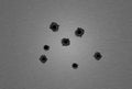 Metal sheet with bullet holes Royalty Free Stock Photo